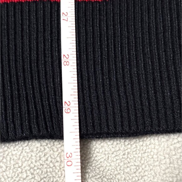 Striped Black & Red Cowl Neck Sweater Dress W/ Zipper Detail Moral Fiber S - Picture 7 of 7